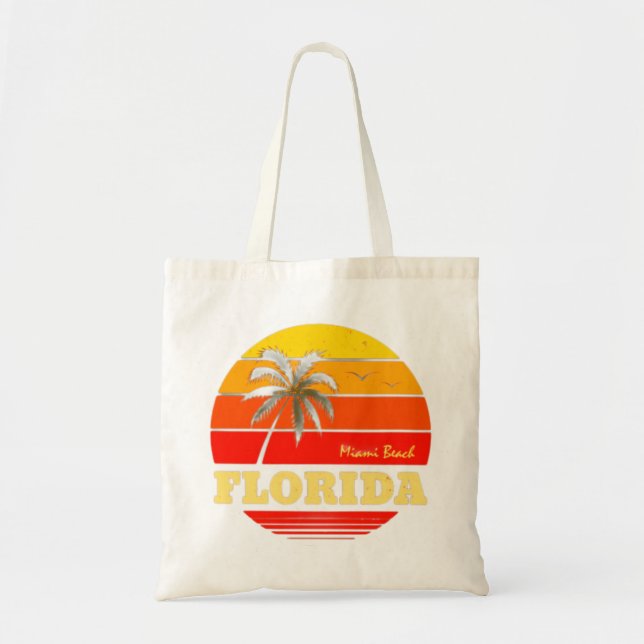 Retro Miami Beach Florida Tragetasche (Vorne)