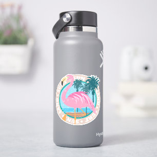Retro Miami Beach Look Flamingo Sticker