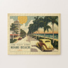 Retro Miami Beach Ocean Drive Postkarte der 20er J