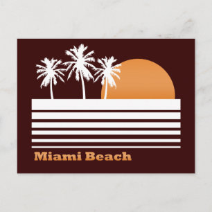 Retro Miami Beach Postcard Postkarte