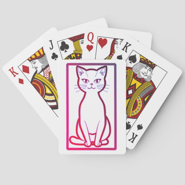 Retro Miami Cat - Minimalistische Spielkarten (Rückseite)