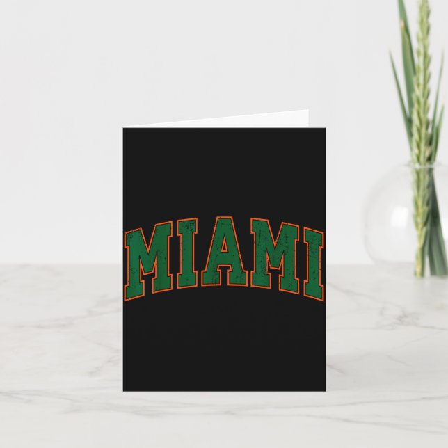 Retro Miami Florida Tee Men Women And Kids  Karte (Vorderseite)
