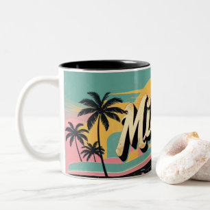 Retro Miami Sonnenschein Zweifarbige Tasse