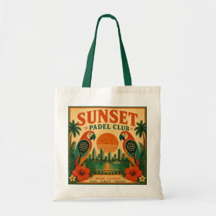 Retro Miami Sonnenuntergang Padel Club Papagei Tro Tragetasche