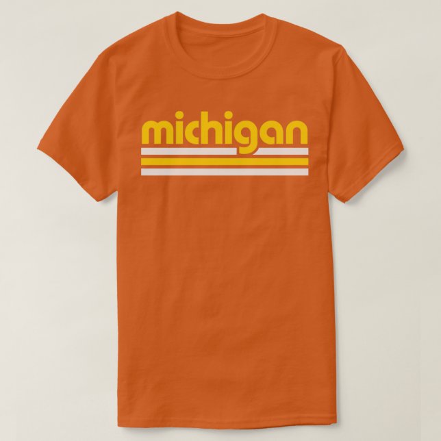 Retro Michigan Stripes T-Shirt (Design vorne)