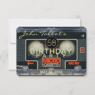 Retro Micro Audiotape 50. Geburtstag Einladung