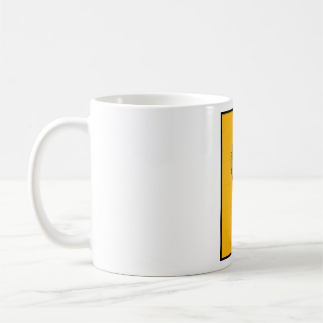 Retro Microphone on Bold Yellow Kaffeetasse (Links)