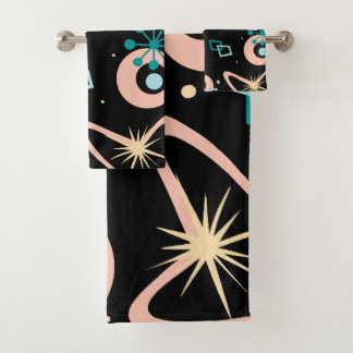 Retro Mid Century Abstract Pattern Teal And Coral