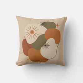 Retro Mid-Century Abstract Throw Pillow Kissen