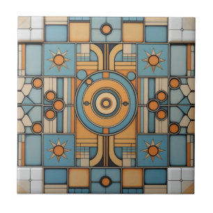 Retro-Mid-Century-Atom-Geometrisches Muster Fliese