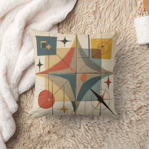Retro-Mid-Century-Atom-Geometrisches Muster Kissen