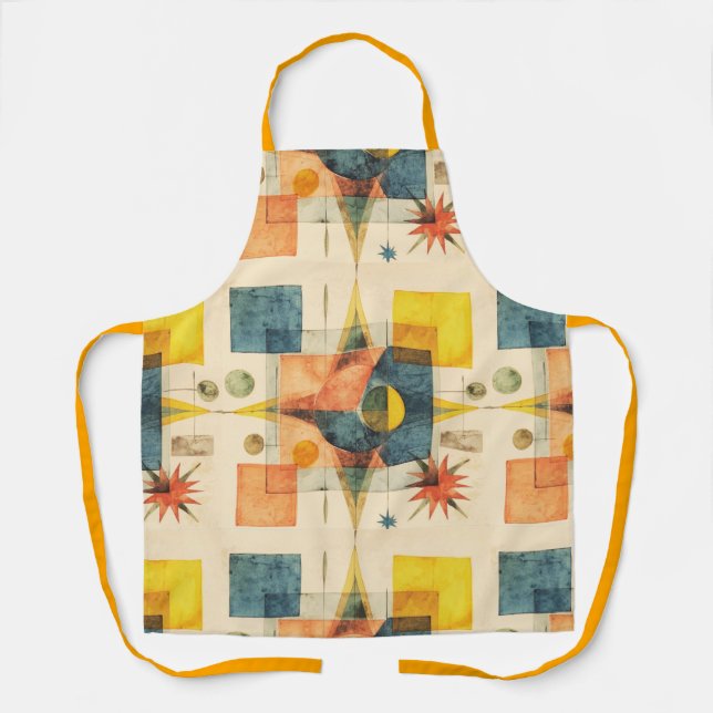 Retro-Mid-Century-Atom-Geometrisches Muster Schürze (Vorderseite)