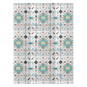 Retro-Mid-Century-Atom-Geometrisches Muster Tischdecke