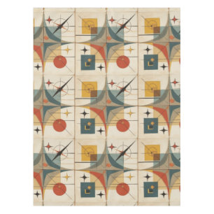 Retro-Mid-Century-Atom-Geometrisches Muster Tischdecke