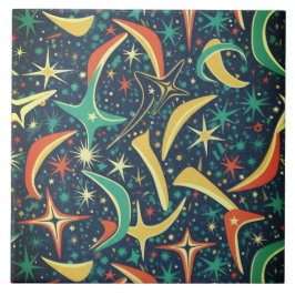 Retro Mid-Century Atomic Starburst All-Over Patter Fliese