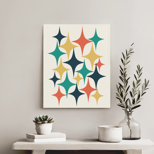 Retro Mid Century Atomic Sternexplosion Star Leinwanddruck (Von Creator hochgeladen)