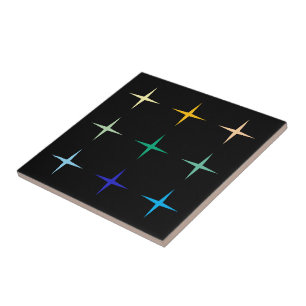 Retro-Mid-Century-Geometrische-Sterne-Kunst-Design Fliese