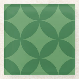 Retro Mid Century Green Geometric Christmas Glasuntersetzer