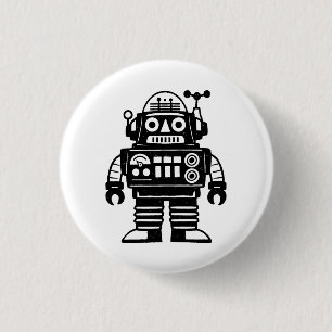 Retro-Mid-Century-inspirierter Roboter Button