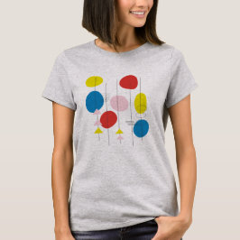 Retro Mid Century Mod Atomic Art | Gelb und Blau T-Shirt