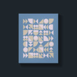 Retro Mid Century Mod geometrische Formen Blau Leinwanddruck<br><div class="desc">Retro Mid Century Mod Geometric Shapes Blue Canvas Print</div>