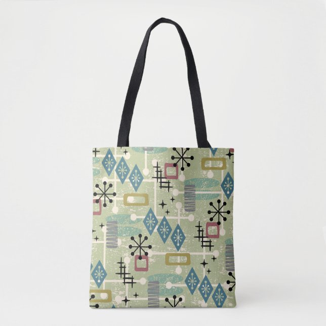 Retro-Mid-Century-Modern-Atomare-Abstraktion Tasche (Vorderseite)