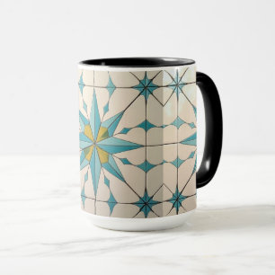 Retro-Mid-Century-Modern-Atomares-Geometrisches-Mu Tasse