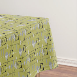 Retro Mid Century Modern Atomic Geometric Green Tischdecke