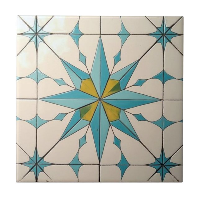 Retro-Mid-Century-Modern-Atomisches-Geometrisches- Fliese (Vorderseite)