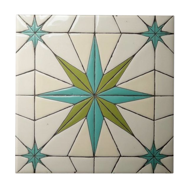 Retro-Mid-Century-Modern-Atomisches-Geometrisches- Fliese (Vorderseite)