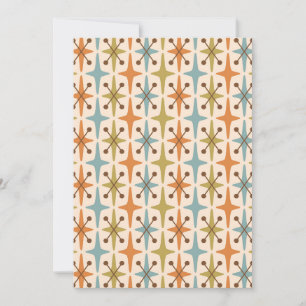 Retro-Mid-Century-Modern-Atomzeitalter-Muster Einladung