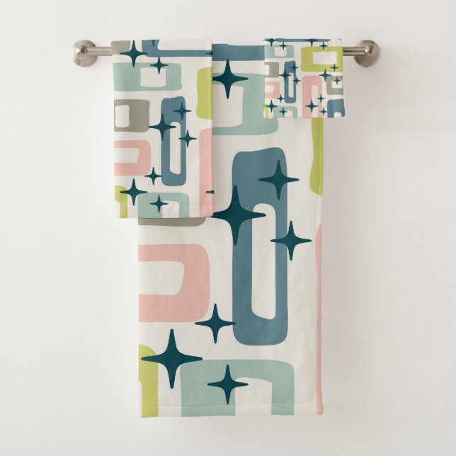 Retro Mid Century Modern Badhandtuch Set (Insitu)