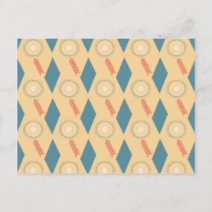 Retro Mid Century Modern Circles Pfeile Diamanten Postkarte