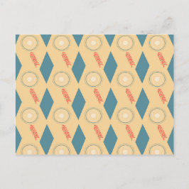 Retro Mid Century Modern Circles Pfeile Diamanten Postkarte