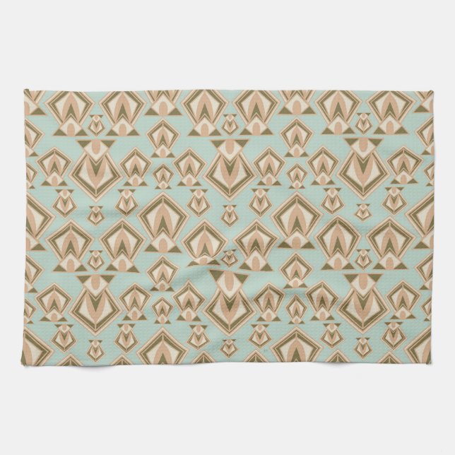 Retro Mid Century Modern Diamond Geschirrtuch (Horizontal)