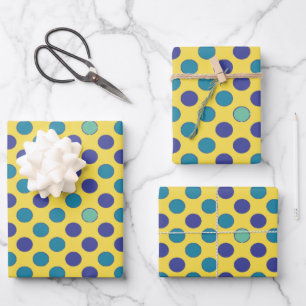 Retro-Mid-Century-Modern farbenfrohe Punkte Geschenkpapier Set