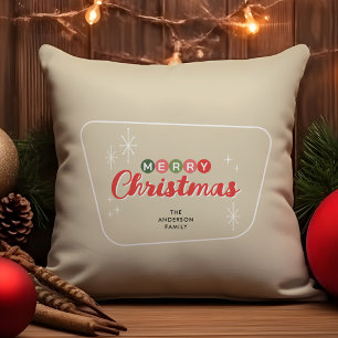 Retro-Mid-Century-Modern Frohe Weihnachten Kissen