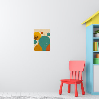 Retro Mid Century Modern Geometric Abstract Design Poster