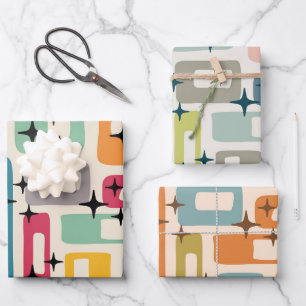 Retro Mid Century Modern Geschenkpapier Set