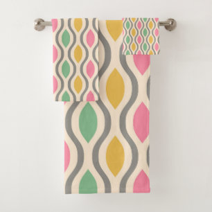Retro-Mid-Century-Modern-Ogee-Muster Badhandtuch Set