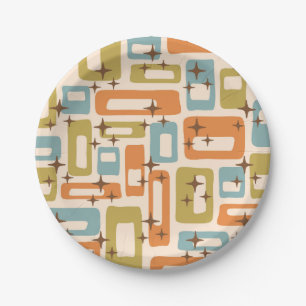 Retro Mid Century Modern Pappteller