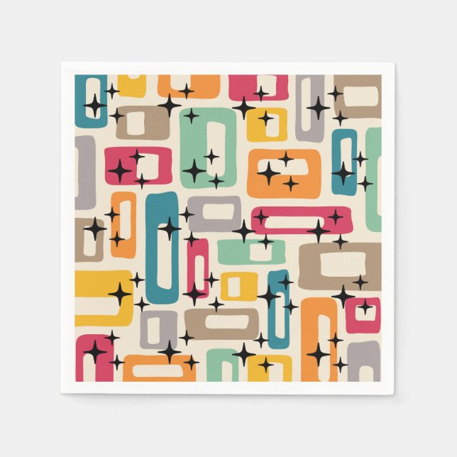 Retro Mid Century Modern Serviette (Vorderseite)