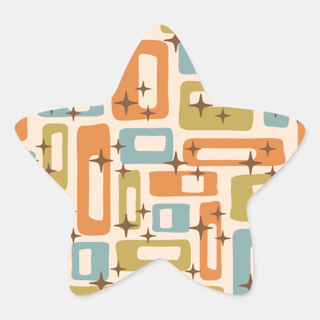 Retro Mid Century Modern Stern-Aufkleber (Vorderseite)