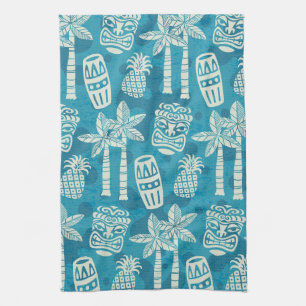Retro Mid Century Modern Tiki-Muster Geschirrtuch