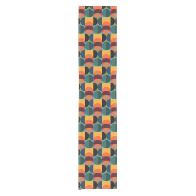 Retro Mid Century Moderne klassische Formen Kurzer Tischläufer (Vorderseite)