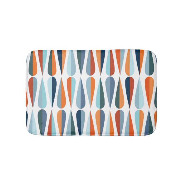 Retro-mid-century, Muster mit Tropfenformen. Badematte (Vorderseite)