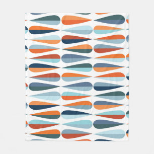 Retro-mid-century, Muster mit Tropfenformen. Fleecedecke