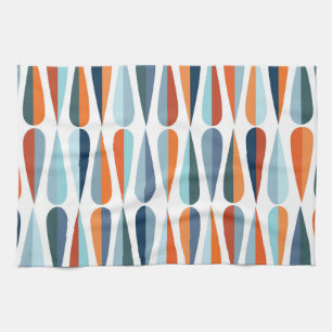 Retro-mid-century, Muster mit Tropfenformen. Geschirrtuch