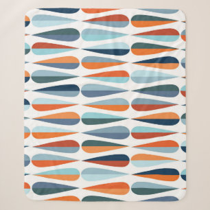 Retro-mid-century, Muster mit Tropfenformen. Sherpadecke
