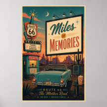 Retro Mid Century Route 66 Drive In